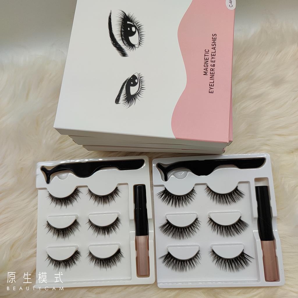 3D Magnetic Eyelashes 5 Magnets Mink or Synthetic Magnetic Lashes With Eyeliner Kit Private Label Packaging