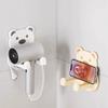 Bear Shaped Hair Dryer Stand Strong Bearing No-Drill Blow Dryer Shelf Space Saving Easy Installation Air Blower Storage Rack