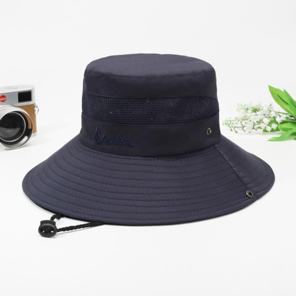 New Mesh Bucket Hat Anti-UV Adjustable Sunscreen Hat Waterproof Breathable Fishing Cap Gift