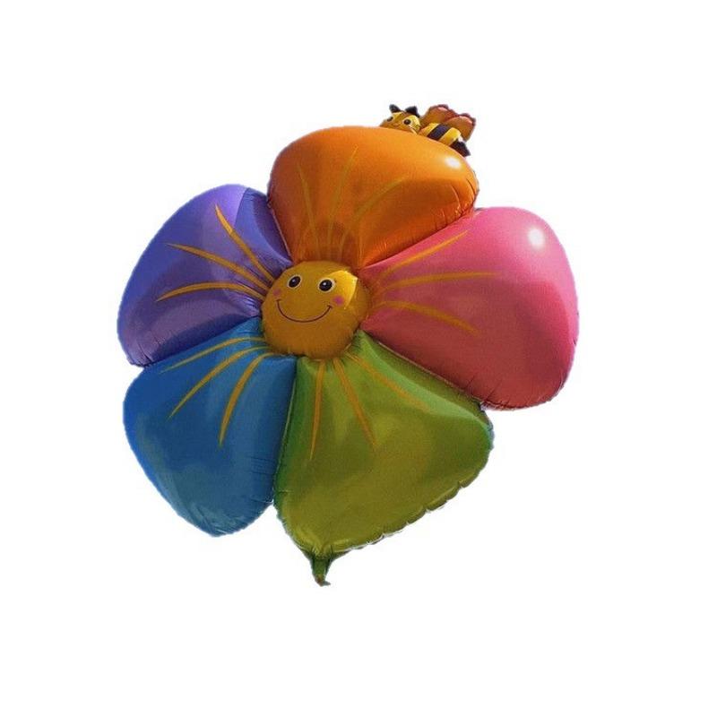 Large White Colorful Daisy Sunflower Aluminum Film Balloons for Outdoor Picnic, Wish Release and Photo Shooting Balloons