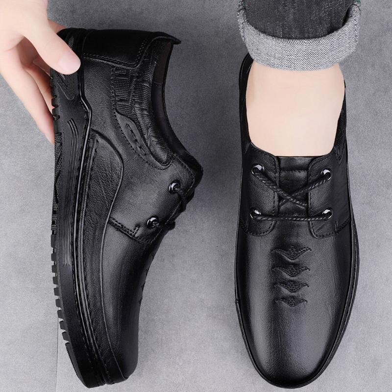 Модные мужские деловые кожаные туфли из натуральной воловьей кожи — фото 5