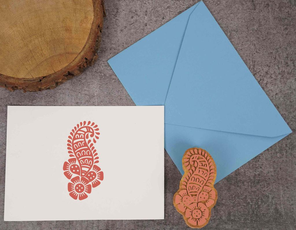 IBA Indianbeautifulart Textile Printing Block Foral Paisley Motif Hand Carved Wooden Stamp