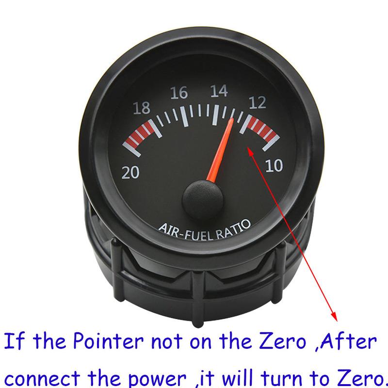Car 52MM Air Fuel Ratio Gauge 12V Racing Air Fuel Meter Indicator with Narrow O2 Oxygen Sensor 0258006028 52MM Gauge Pod CUp