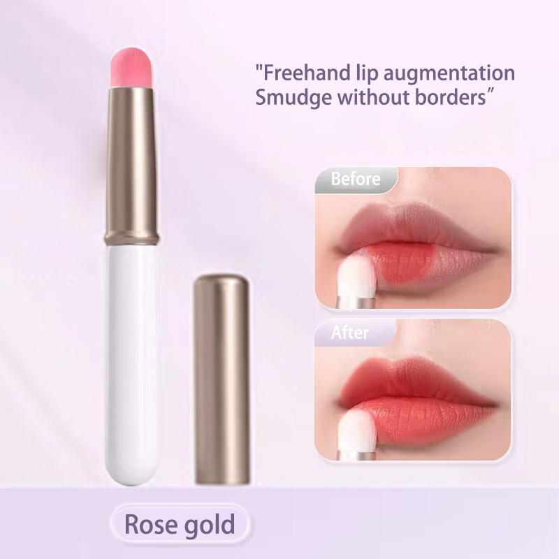 

Портативная мини-кисть для губ с круглой головкой, крышка для переноски, кисть для помады, кисть для консилера, блеск для губ для девочек, кисточка для макияжа розового золота