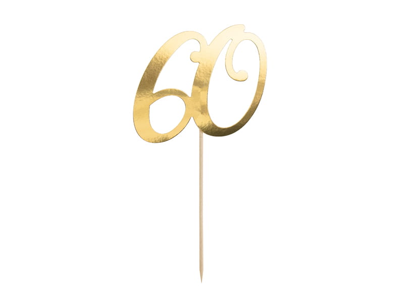 Topper Na Tort "60" Złoty