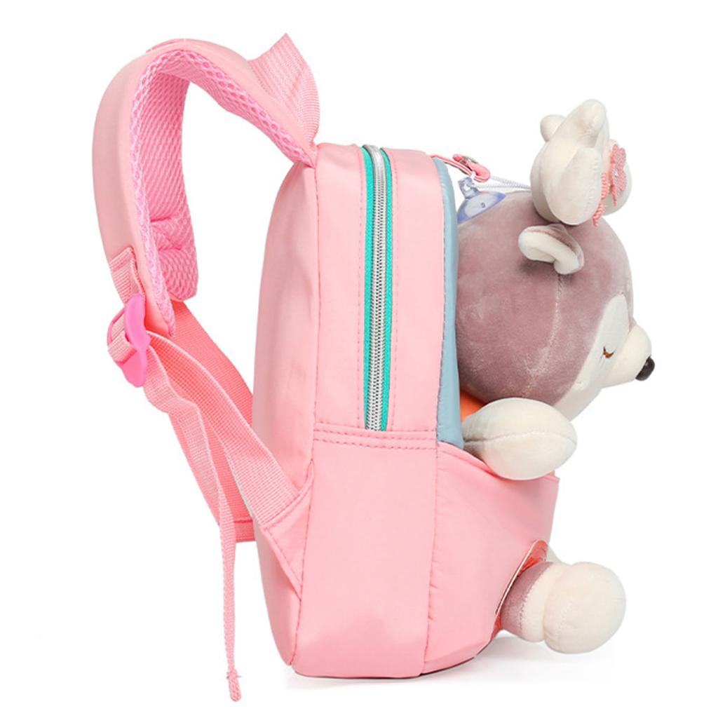 Toddler Preschool Cute Backpack Large Capacity Plush Elk Bookbags with Soft Handle for Bottles Pencils A4 Textbooks