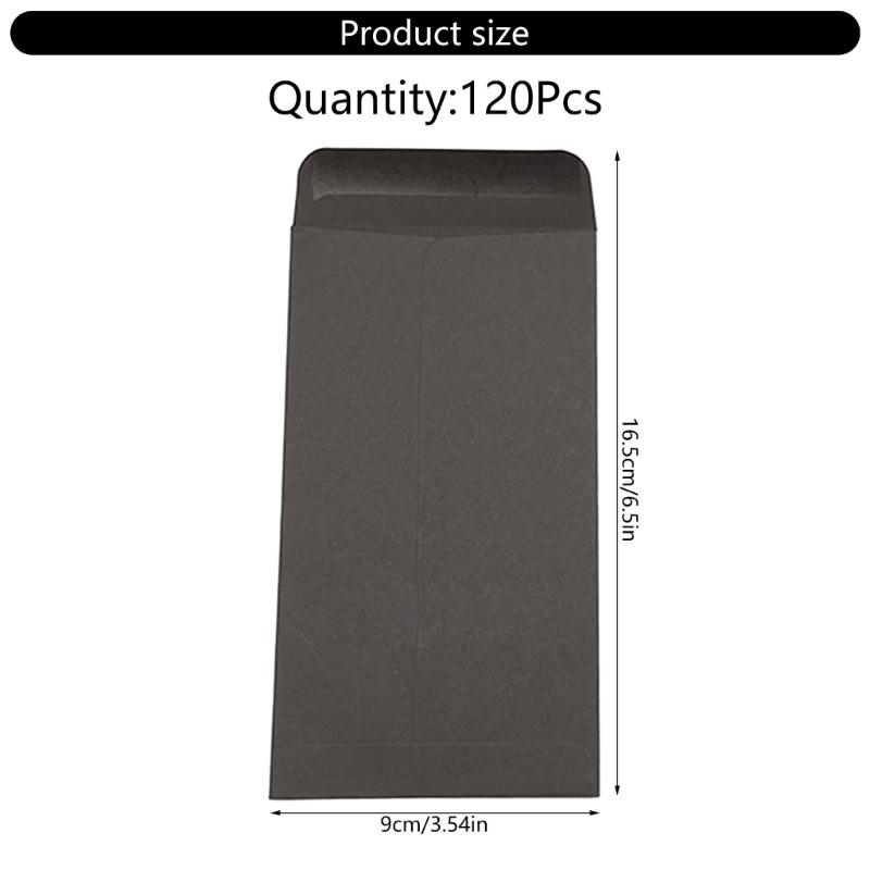 120 Pcs Sealing Envelopes Coin Envelopes Money Envelopes Small Black Envelopes for Storage Coins