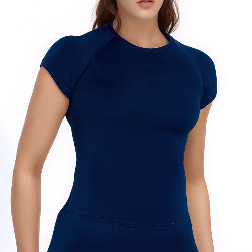 Sport Shirt Women Fitness Impact Short Sleeve Top Gym Workout Yoga Blouse Quick Dry Breathable Running Tee Versatile Top