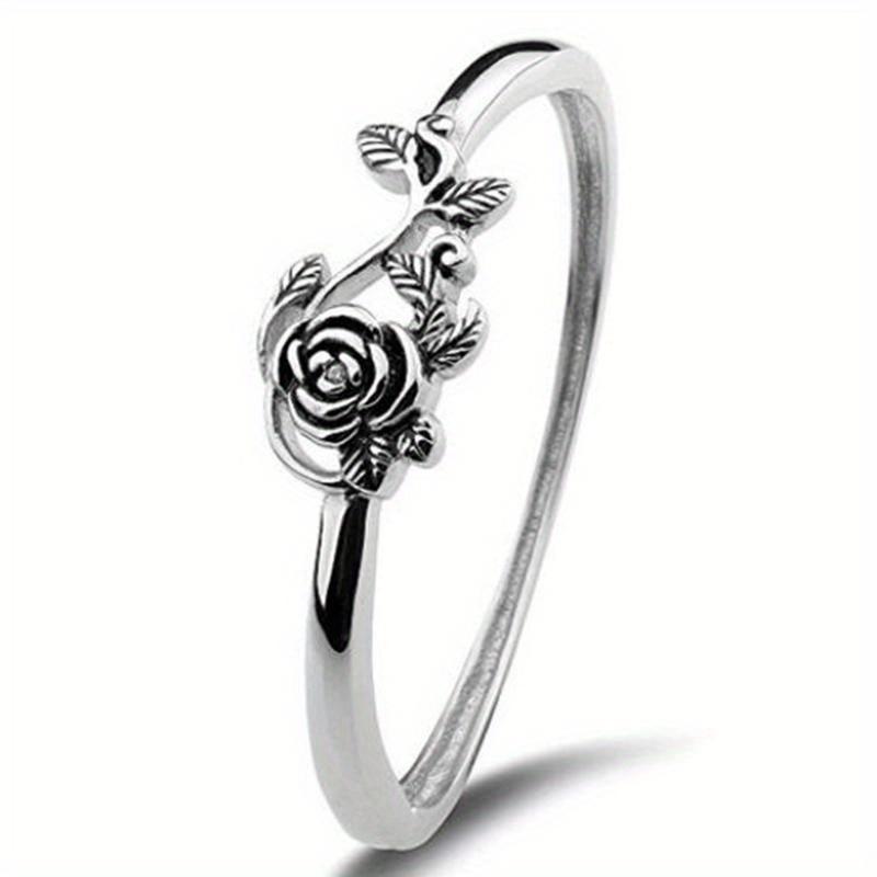 [1 Elegant Rose Ring] Elegant Rose Leaf Vine Design One Ring for Women s Wedding Flower 5