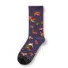 French Retro Abstract Oil Painting Mid-Calf Socks - Trendy Autumn/Winter High-Top Creative Combed Cotton for Women