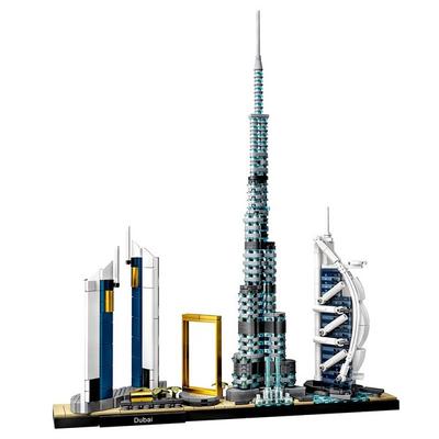 [Arquitetura de bloco compatível com Lego noturno real] QZ Dubai City QZ World Landmark Building Block, mix