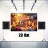 1 Piece of 2D Background Cloth "Colorful Day of the Dead Theme Background Cloth, Sugar Skull and Flower Candlelight.
