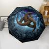 Symbolic Artwork Pattern Umbrella, Portable and Foldable Design, 8 Ribs, a Casual Accessory for Halloween, Christmas, and Birthday Gifts.