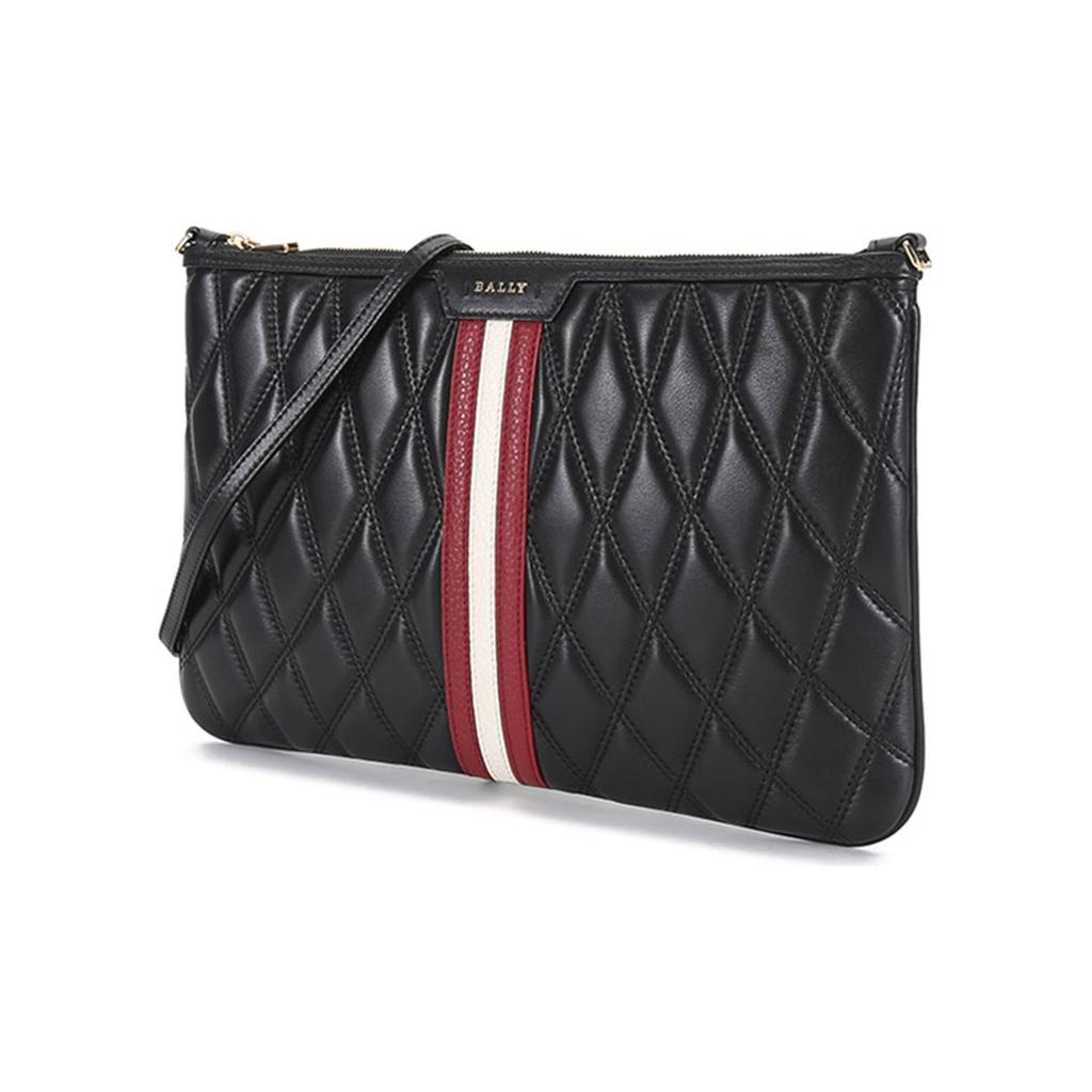 Bally Dasky Quilted Diamond Stripe Leather Clutch Shoulder Bag Women bags Black Red White 6237061