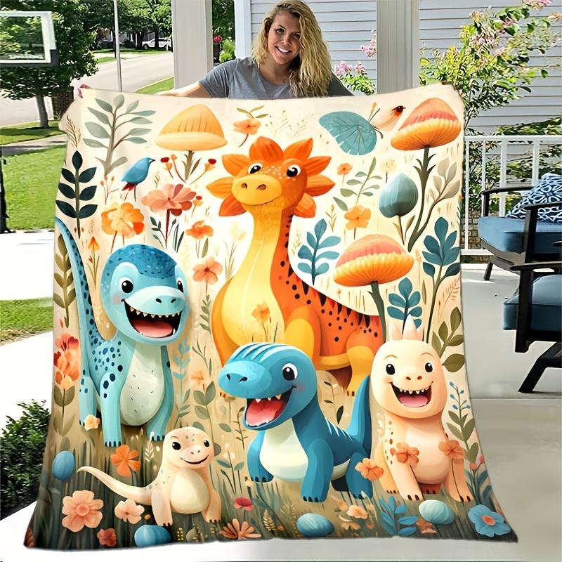 A Cozy Cartoon Dinosaur-Themed Flannel Blanket, Soft And Warm, Makes a Perfect Gift for Holiday Memories, Suitable for Friends And Family, I 150x200cm