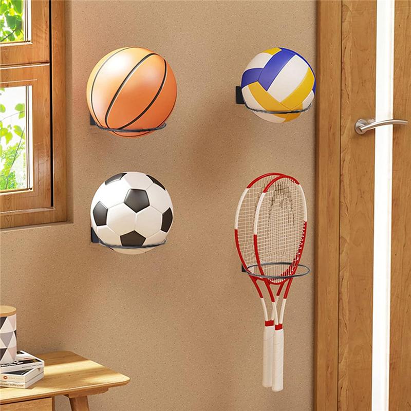 AEE4-3Pcs 6 Inch Ball Holder Display Wall Mount For Basketball Football Volleyball,Ball Storage For Garage,Planter Pot Holder