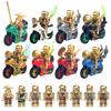 Movie Action Gold Mini Figures With Motorcycle Building Blocks Toys Bricks Model Boys Kids Christmas Gifts