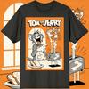 2026 Summer Comic Form Tom and Jerry Image 100 Cotton Printed Oversize Casual Tshirt Adult Children Parentchild Top Homewear