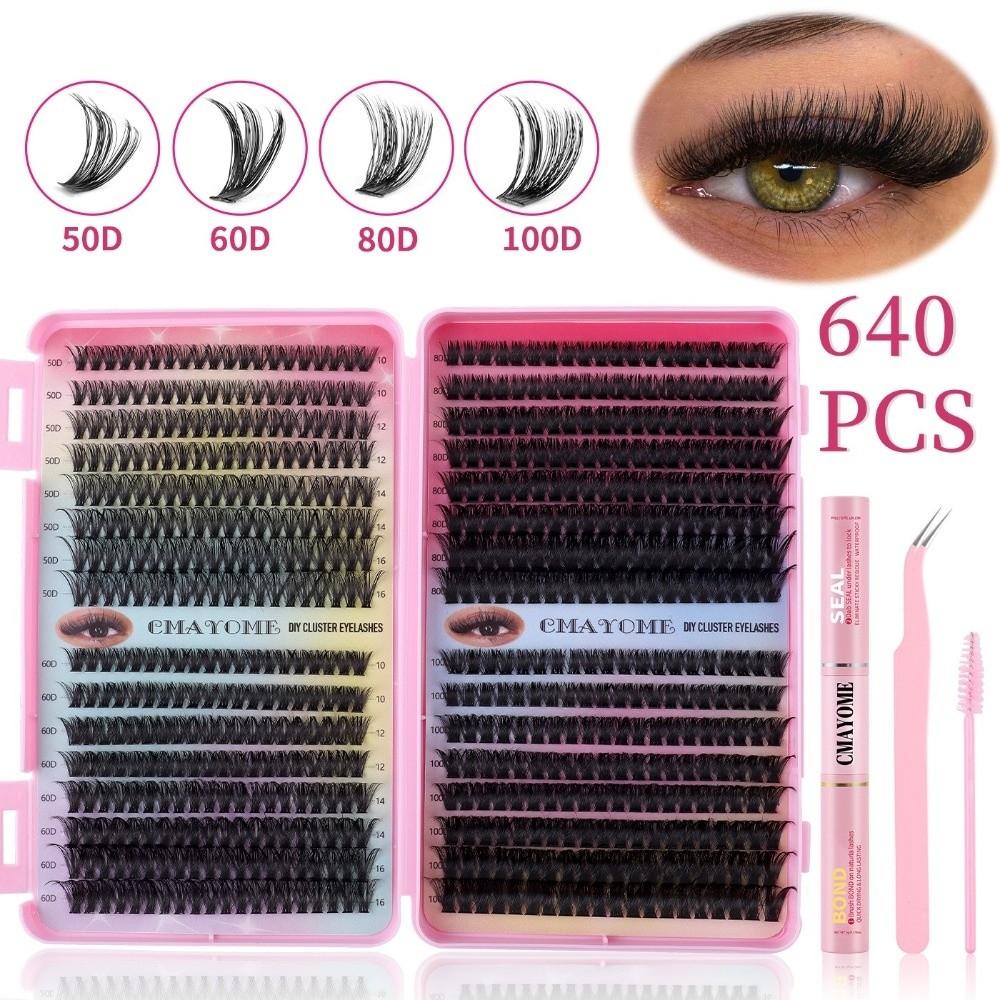 10-16mm False Eyelashes Natural Look Eyelash Extension Kit Cluster Lashes Kit Makeup Tool