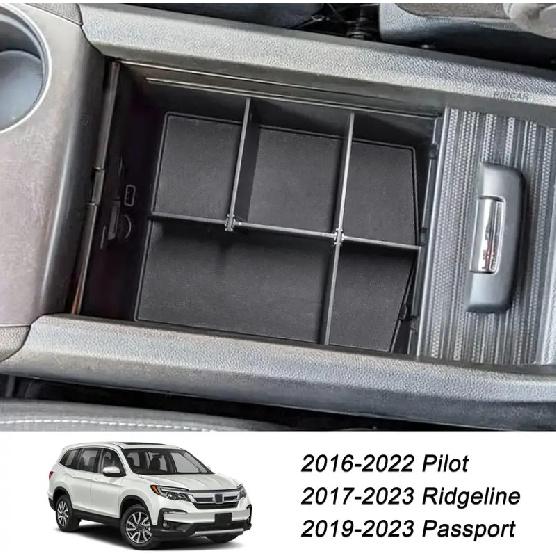 Center Console Organizer Dividers for Honda Pilot 2016-/Ridgeline 2017-/Passport - Armrest Interior Accessories