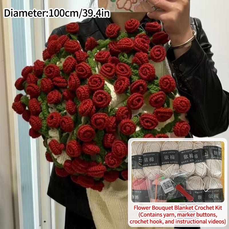 Rose Blanket Material Package Bell Orchid Handmade Birthday Gift For Girl Wedding Blessing Blanket Handmade Material Diy Gifts