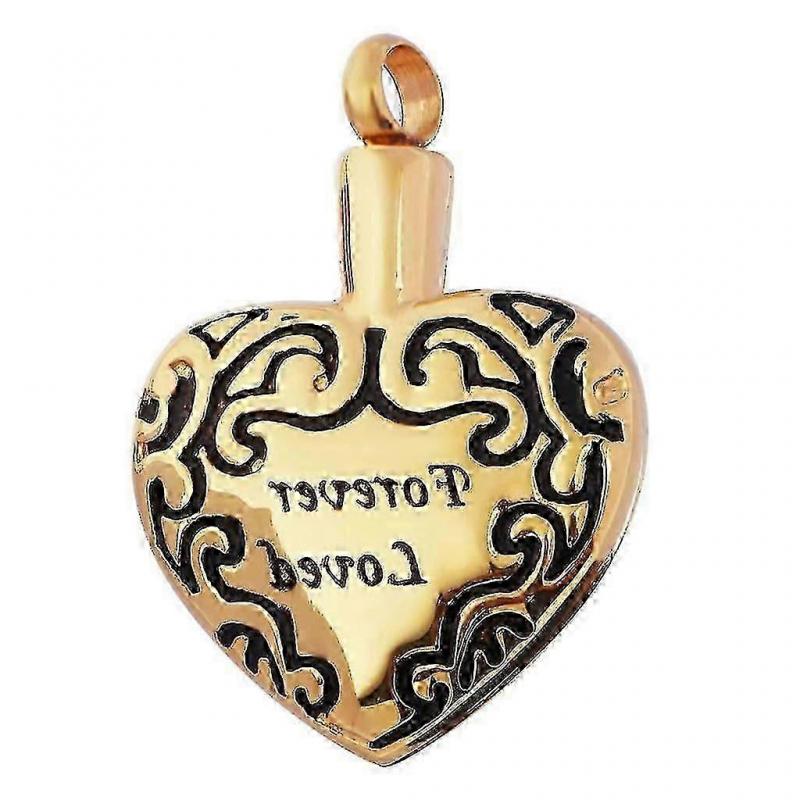 Forever Loved Heart Cremation Urn Ash Holder Keepsake Pendant for Necklace Hr