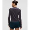 Lululemon Swiftly Tech Long Sleeve Shirt 2.0  Waist Length Spandex Stripe Atmospheric Purple Coal