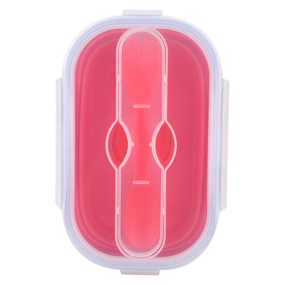 800ml Portable Silicone Folding Lunch Box Bento Boxes Food Container for Outdoor Travel