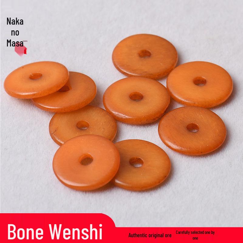 Retro-Style Flat Camel Bone Spacer Beads for DIY Jewelry & Safety Buckle Accessories