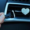 2Pcs/Set Heart-Shaped Car Air Outlet Perfume Clip Rhinestone Car Air Conditioning Air Outlet Perfume Decoration Clip Car Auto Ac