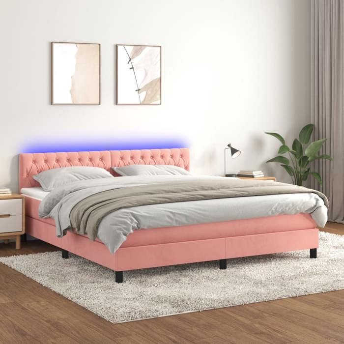 Maison Exclusive - Sommier à lattes de lit avec matelas et LED Rose 180x200 cm