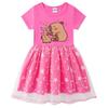 Kids' Korean Style Rainbow Sequin Princess Dress with Mesh Pleats - Short Sleeve for Summer, Long Sleeve for Spring/Autumn