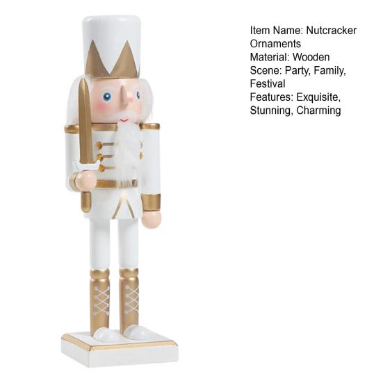 10" Nutcracker Figurines Wooden Christmas Nutcracker Soldier Ornament Standing Nutcracker Figure for Fireplace Shelf Tabletop Decor