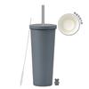 2025 Ceramic Liner Milk Tea Cup Large Capacity 830Ml Thermos Cup Stainless Steel Straw Cup