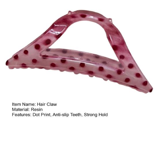 Hair Claw Anti-slip Teeth Large Shark Clip Dot Print Half-Tied Hair Strong Grip Back Head Hair Clip Hair Accessory