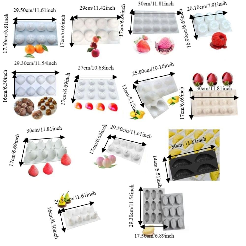 Silicone Pear Peach Cake Mold Non-toxic Mousse Cake Molds Jelly Pudding Mold  Household