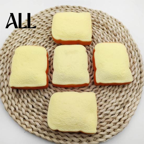 Simulated Toast Fidget Toy 1/2Pcs Stress Relief Toy, Sliced Bread Squeeze Sensory Toys Soft Stretchy Fake Food for Kids Teens Adults Anxiety Gadget