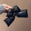 Black Bow Sponge Claw Clip - Large High-End Hair Accessory for Thick Hair