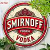 Vintage Smirnoff Wodka Metallblechschild 8 Zoll Rund Wandkunst für Bar Küche Büro