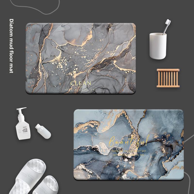 Lyxig Snabbtorkande Badrumsmatta av Kiselgur – Absorberande, Halkfri Fotplatta för Toalettdörröppningar och Entréer