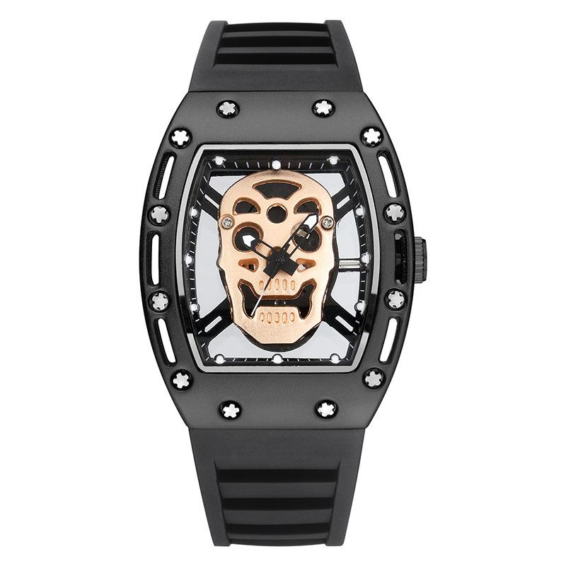 Kingston Fashion Skull Ghost Head Hollow Men s Watch Watch Silicone Quartz Watch