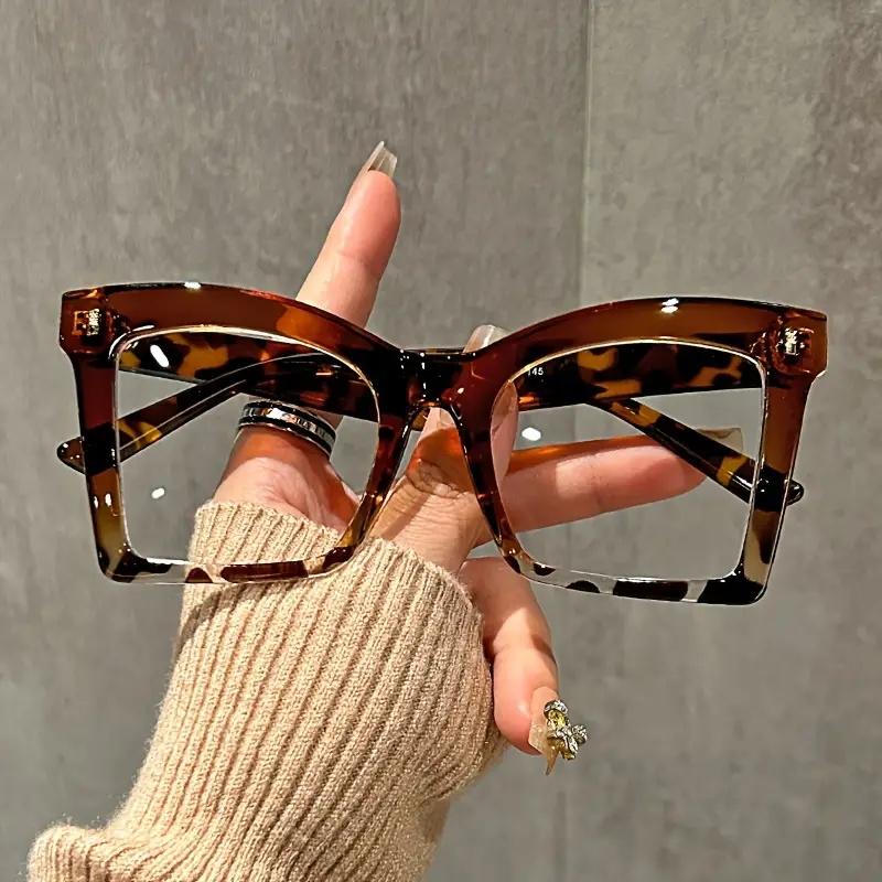 

Blue Lightweight Filtering Women s reading glasses Large Frame Fashionable Square-shaped Far-sighted Eyeglasses Optical Magnifying Glasses 0 ~ +6.0 Original lens 0