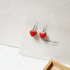 Korean Sweet Strawberry Resin Stud Earrings for Girls – Cute, Simple, No Piercing Needed