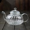Flower Tea Pot Heat Resistant Glass Striped Pumpkin Filter Inner Tank Soaking Home and Kitchen Supplies