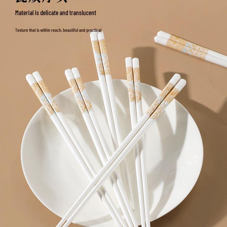 2025 Non-Slip Ceramic Chopsticks & Rice Spoon Set: Stylish, Light, High Temp Resistant Porcelain for Home