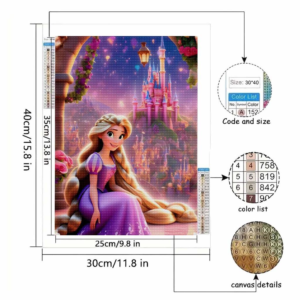 DIY Diamond Painting Lovely Princess Cross Stitch Kit Mosaic Art Diamond Painting Full Circle Diamond Home Decoration