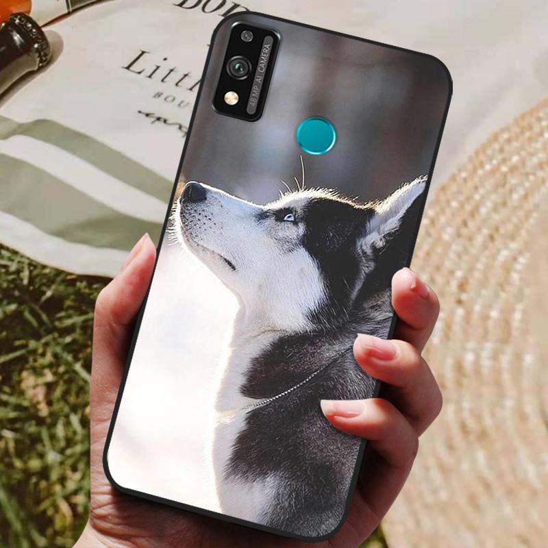Pour Honor 9x lite Étui Loup Dessin Animé Silicone Souple TPU Coque Arrière Pour Huawei Honor 9X lite Étuis de Téléphone Honor9x Lite Fundas Coque