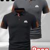 2pcs Men's Golf Polo Shirts Collar - Short Sleeve & Color-Block, Men's Business Casual Polo T Shirts for Spring And Summer