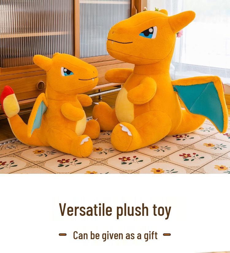 Charizard Rabbit Fur Plush Toy - Dinosaur Pokémon Pillow for Boys & Gift Redemption