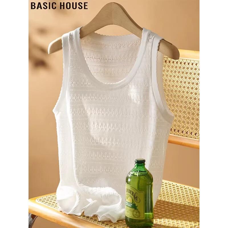 Basic House Women s Ice Silk Hollow-Out Knit Camisole M